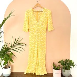Yellow midi dress